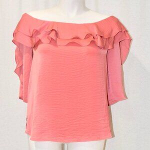 NWT orange satin SOHO Blouse